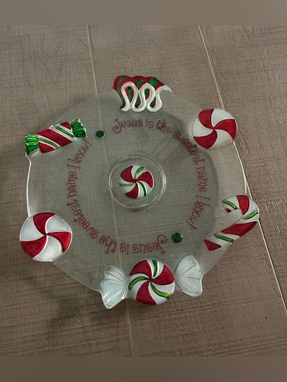 Festive Red & White Peppermint Candy Holiday Platter